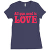 all you need is love Ladies Fitted T-Shirt