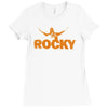 new rocky balboa stallone dark blue logo movie Ladies Fitted T-Shirt