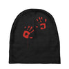 bloody hand print funny zombie kill undead blood horror killer Baby Beanies