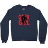 geek girl 3 4 sleeve baseball Crewneck Sweatshirt