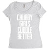 chubby girls cuddle better Women's Triblend Scoop T-shirt
