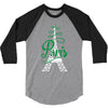 paris script eiffel tower french france 3/4 Sleeve Shirt