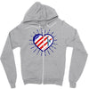 heart us flag 4th july fredom america usa Zipper Hoodie