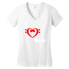 i love heart bass guitar music Women's V-Neck T-Shirt