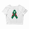liver ribbon and rose Crop Top