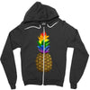 rainbow pineaplle Zipper Hoodie