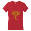 tribal print elephant geometric gold animals cool Women's V-Neck T-Shirt