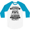 Super Cool Pops Of A Freaking Awesome Grandson 3/4 Sleeve Shirt