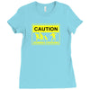 caution zombies crossing t shirt x large funny walking brains awesome Ladies Fitted T-Shirt