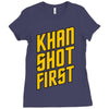who shot first Ladies Fitted T-Shirt