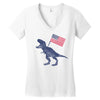 Patriotic T-Rex Women's V-Neck T-Shirt