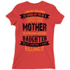 Super Cool Mother Of A Freaking Awesome Granddaughter Ladies Fitted T-Shirt
