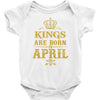 kings are born in april Baby Bodysuit