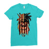 skull us flag Ladies Fitted T-Shirt