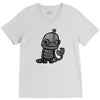sad robot V-Neck Tee