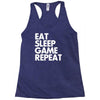 eat sleep game repeat Racerback Tank