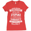 Super Cool Stepdad Of A Freaking Awesome Granddaughter Ladies Fitted T-Shirt