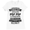 Super Cool Pop Pop Of A Freaking Awesome Grandson Ladies Fitted T-Shirt