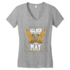 All Men Are Created Equal But Only The Best Are Born In May Women's V-Neck T-Shirt