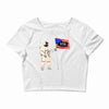 Astronaut Celebrating Independence  Day at 1776 Crop Top