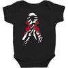 carcinoid cancer ribbon and rose Baby Bodysuit