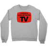 as seen in front of the the tv Crewneck Sweatshirt