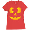 funny halloween jack o lantern kids Ladies Fitted T-Shirt