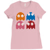 cool retro 80s pacman ghosts video games Ladies Fitted T-Shirt