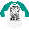 Never Underestimate Dog Rescuer Who Was Born January 3/4 Sleeve Shirt