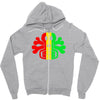 rasta skull and crossbones reggae dub club rave Zipper Hoodie