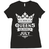Queens Are Born In July Ladies Fitted T-Shirt