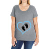 Baby Boy with Heart Any Name Customized Ladies Curvy T-Shirt