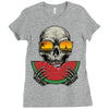 watermelon skull Ladies Fitted T-Shirt
