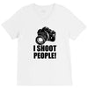 i shoot people t shirt funny photographer tee camera photography digit V-Neck Tee