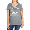 caution men at work Ladies Curvy T-Shirt