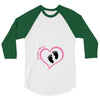Custom baby girl name maternity design 3/4 Sleeve Shirt