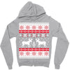 reindeer christmas ugly sweater Zipper Hoodie