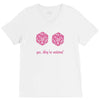 all natural 20 breasts dice V-Neck Tee