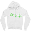 morning coffee heatbeat ekg Zipper Hoodie
