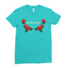 badassy with roses Ladies Fitted T-Shirt