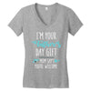 i'm your father's day gift mom says you're welcome Women's V-Neck T-Shirt