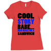 cool story babe white t shirt now make me a sandwich college humor fun Ladies Fitted T-Shirt