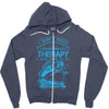 I Dont Need Therapy Need Fishing Zipper Hoodie