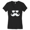 hipster glasses and moustache Women's V-Neck T-Shirt