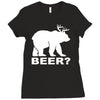 new bear deer beer funny Ladies Fitted T-Shirt