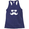 hipster glasses and moustache Racerback Tank