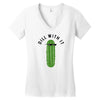 dill with it black logo Women's V-Neck T-Shirt
