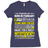 Legends Are Born In February Ladies Fitted T-Shirt