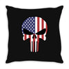 skull u.s.a. back Throw Pillow