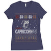 santa capricorn christmas ugly t shirts Ladies Fitted T-Shirt